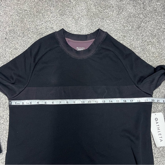 Athleta Seamless Sweatshirt Womens Large Black Long Sleeve Crew Neck Pullover - Picture 3 of 7
